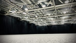 J&C Joel black Wool Serge 565 in Harrogate Exhibition Centre.