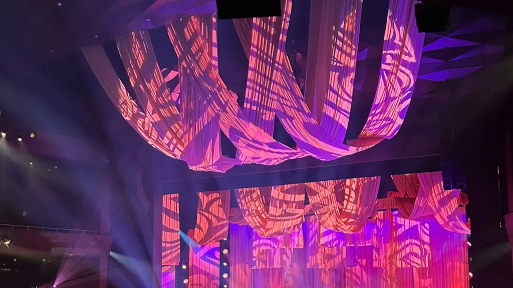 Drapes on the ceiling of the theatre within the King Abdulaziz Centre for World Culture, also known as Ithra.