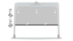 What a tumbler movement type looks like for a drape.
Most often used with a cyclorama cloth, digitally printed or painted backdrops on stages without a fly tower. A wide diameter bottom bar is rotated by steel cables or bands, away from the face of the fabric. This action winds the base of the fabric onto the roller, at the same time raising the bar and the visible surface of the drape upwards and out of sight.